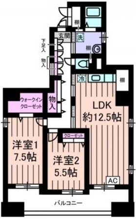 シャンテメゾン田仲の物件間取画像